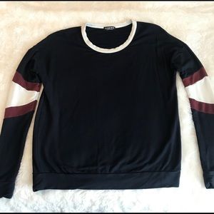 Fashion Nova Navy Blue Striped Long Sleeve Top